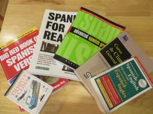 A few of my study aids. There are several more. I'm a book geek.