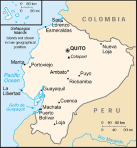 Map of Ecuador - I'll be calling Cuenca 'home' for 6 months. (Source: US Dept of State website)