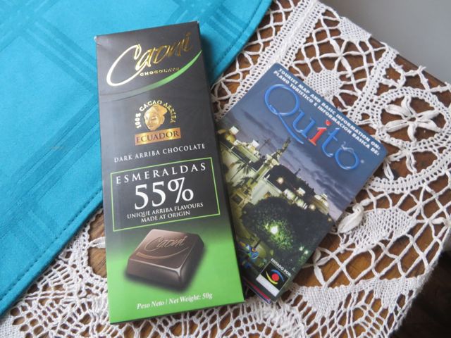 LOCAL chocolate, and my trusty Quito map.