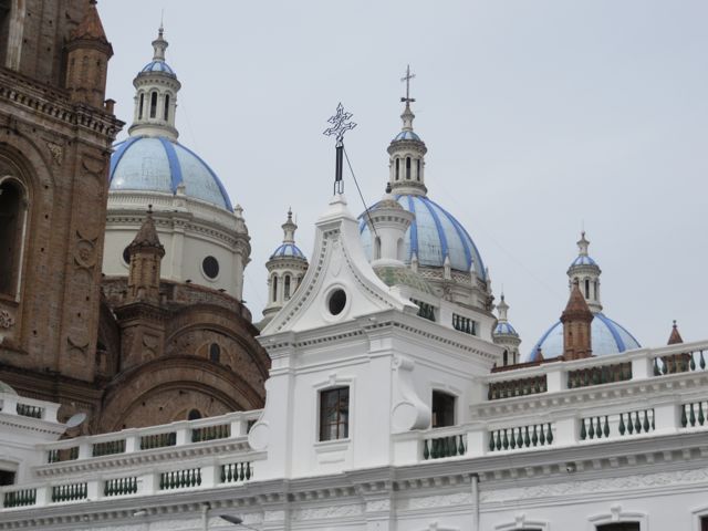 Cuenca's iconic new cathedral. The blue tiles on the roof were a gift to the city from the Czech Republic.